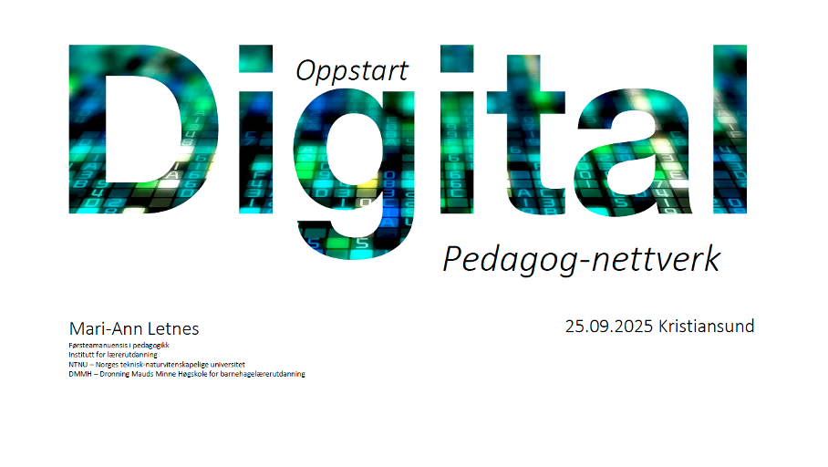 Forside presentasjon – Oppstart Digitalpedagog-nettverk