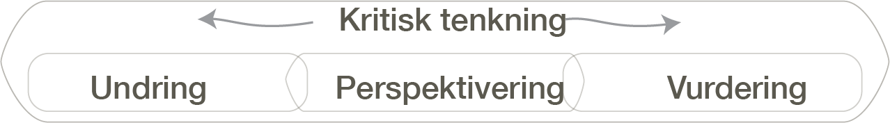 Kritisk tenkning: Undring → Perspektivering → Vurdering
